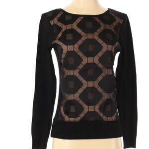 Anne Fontaine Black Pullover Geometric Sweater - Size EU (FR) 36 / US 4